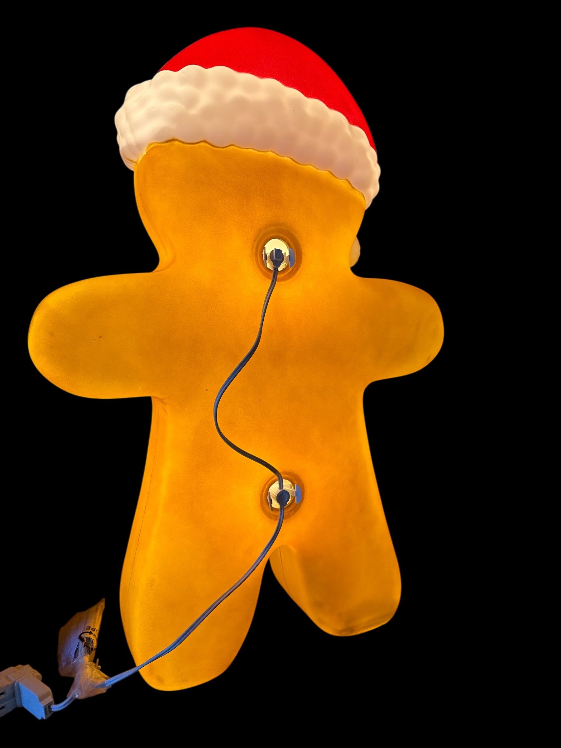 Christmas 2025 24” Gingerbread Man Blow Mold, With Santa Red Hat, Brand New