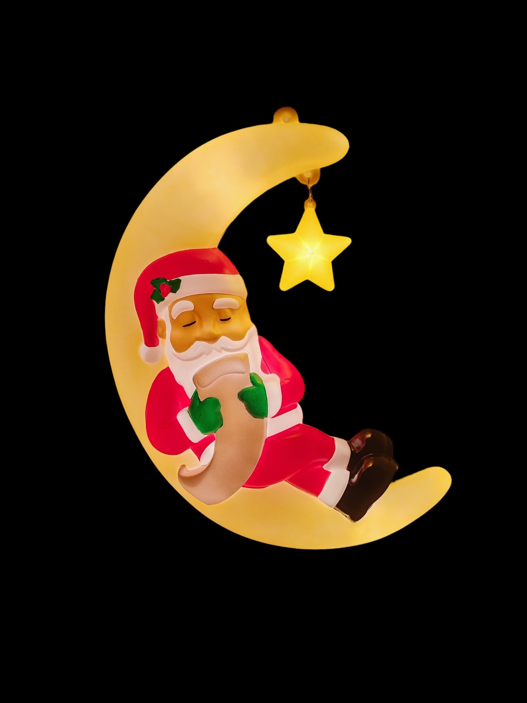 Sleeping Santa On The Moon With List Christmas Home Holiday Decor Blow Mold 22.5”