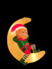 Christmas Holiday Decoration Lighted Elf On The Moon blow mold European Style